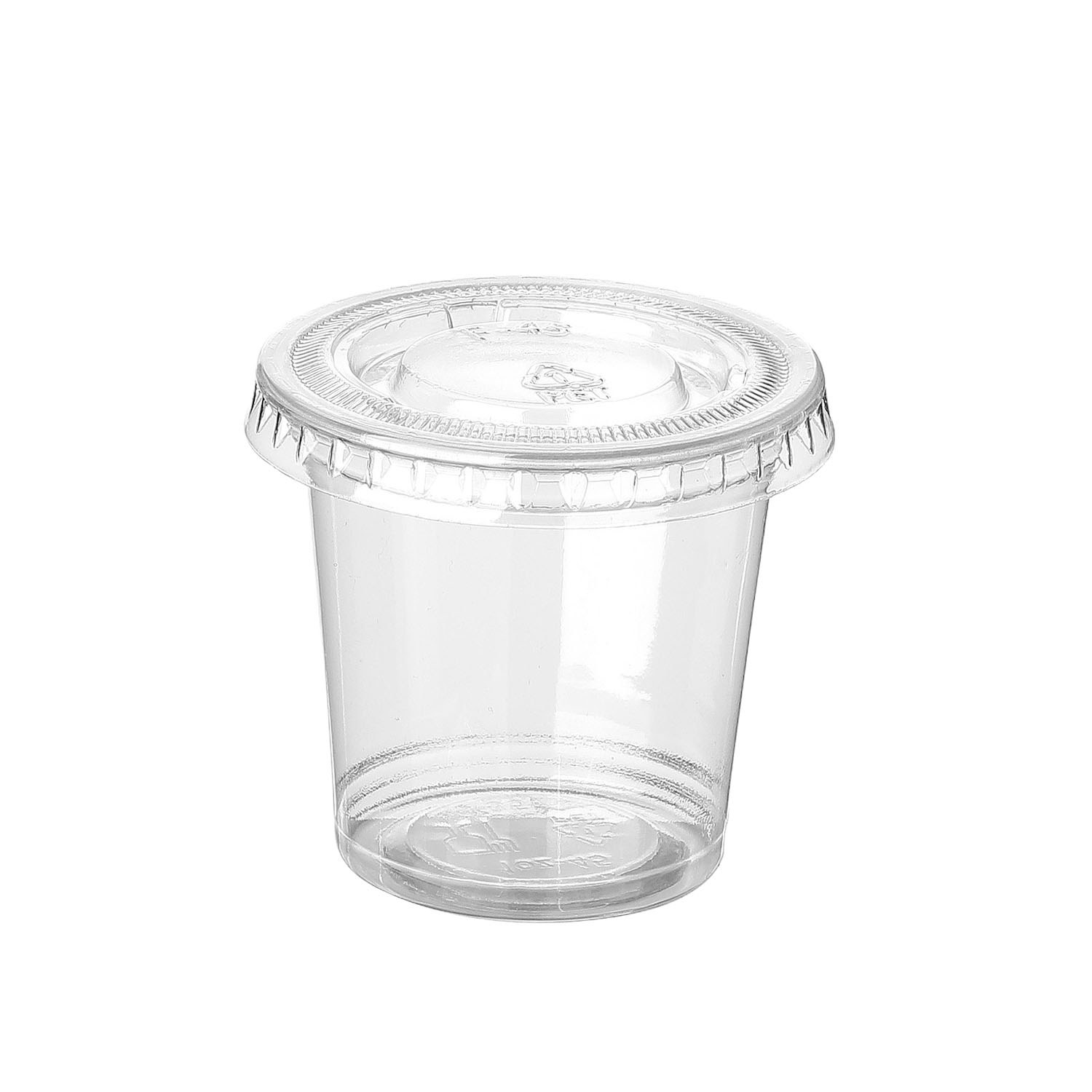1/2/3oz Disposable Clear PET Cup w/ Lid 6