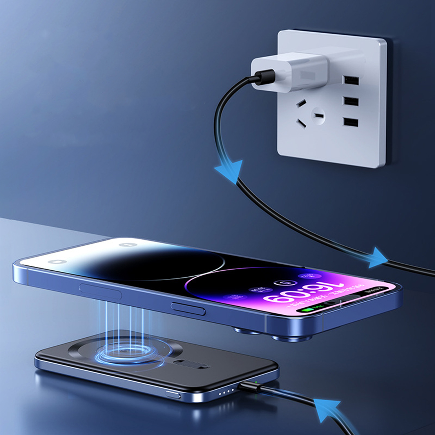 10,000mAh Portable card size magnetic power banks 3