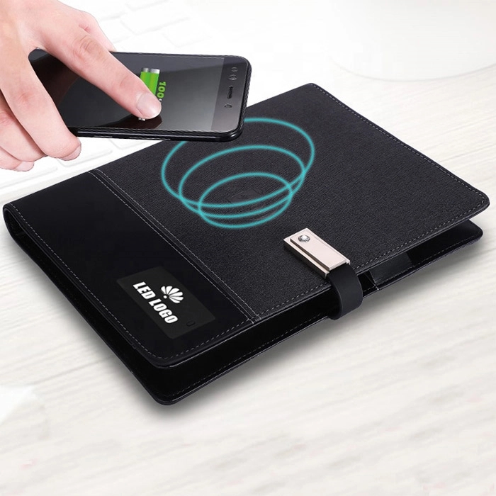 Tech Notebook with USB Drive & Wireless Battery Charger 5