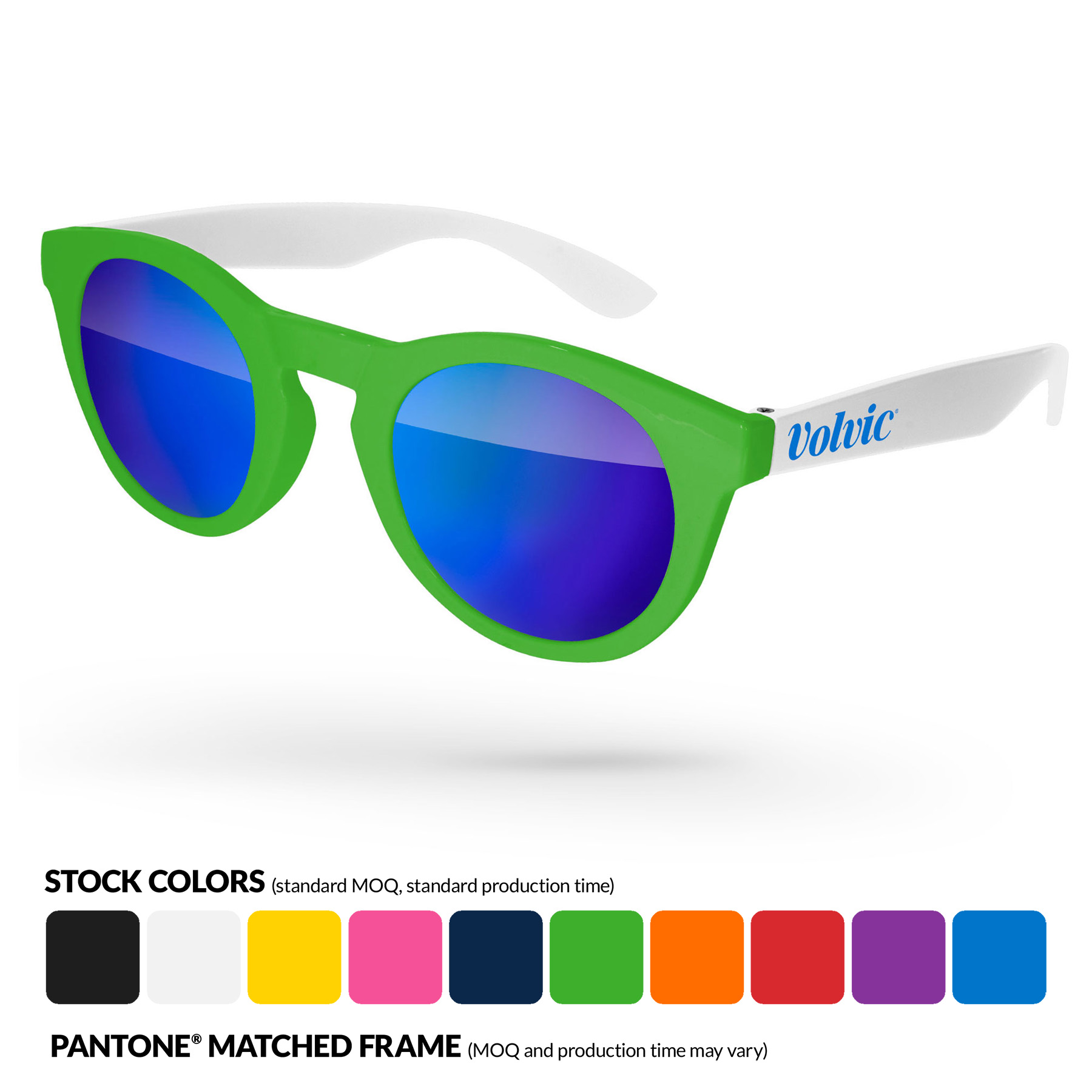 2-Tone Andy Mirror Sunglasses w/ Temple Imprint 9
