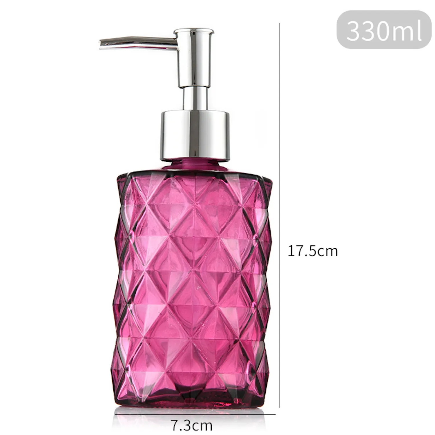11 OZ Stylish Blue Glass Soap Dispenser 6