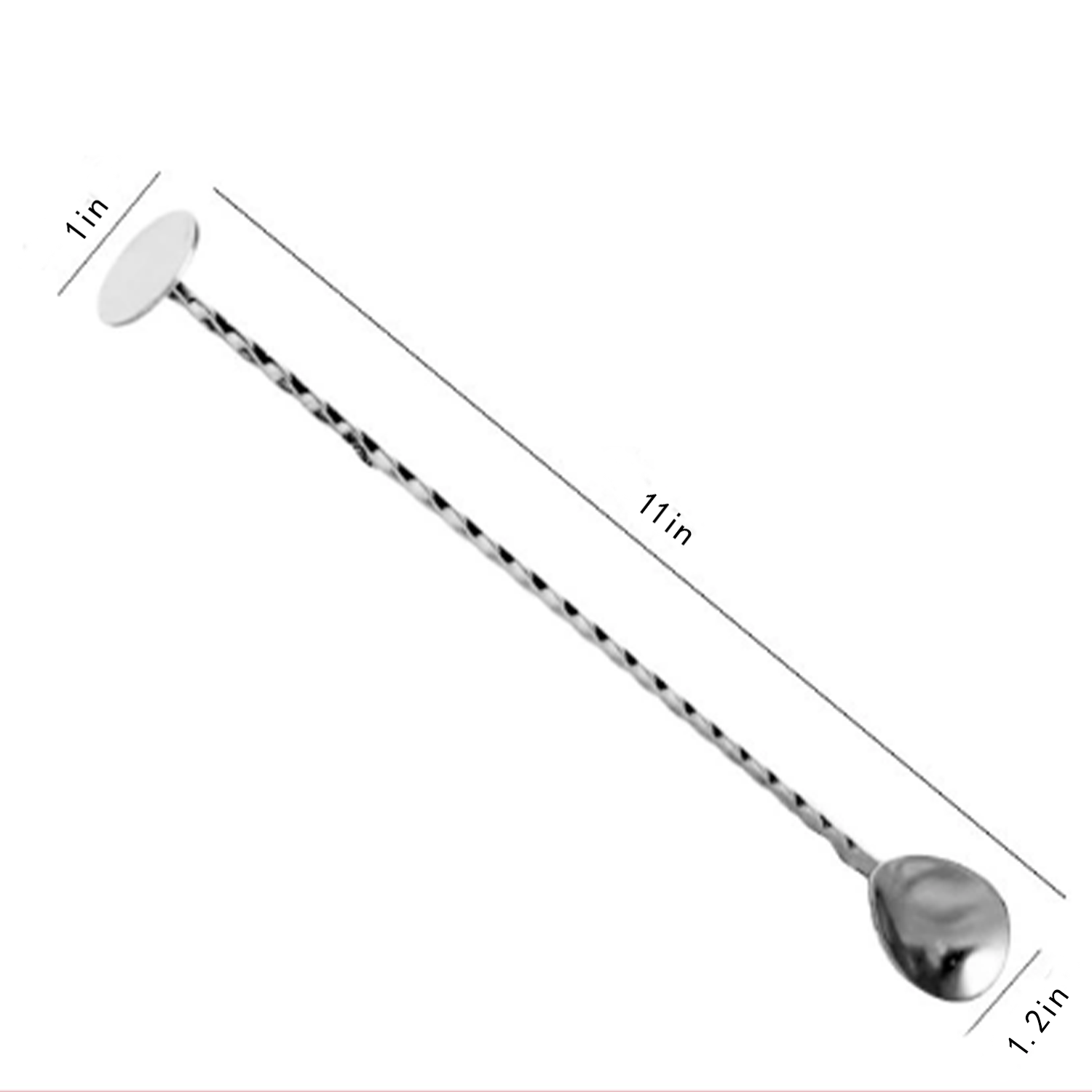 Stainless Steel Bar Spoon w/Spiral Handle for Mixing Drinks 9