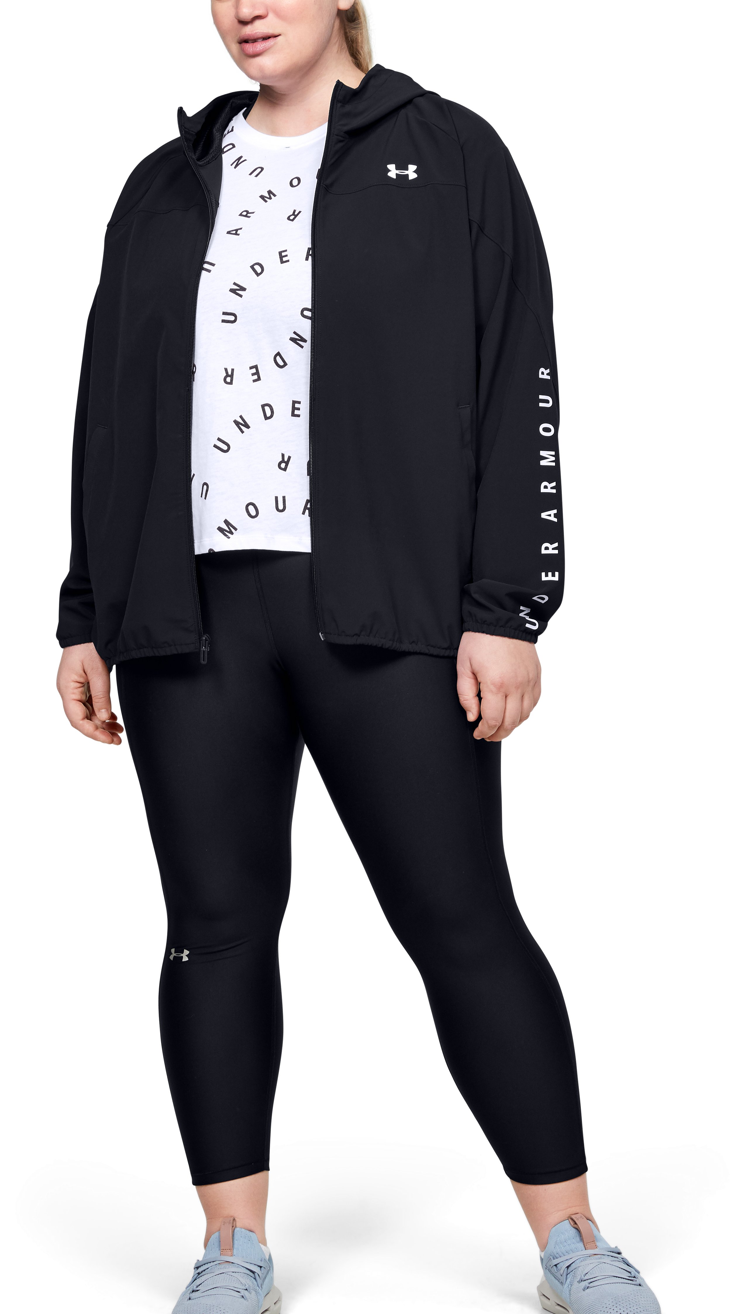 Women's UA Woven Branded Full Zip Hoodie  2