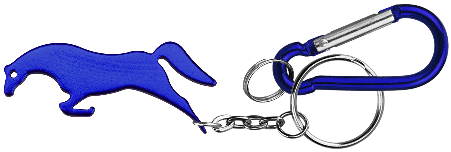 Horse shape bottle opener with key chain. 6