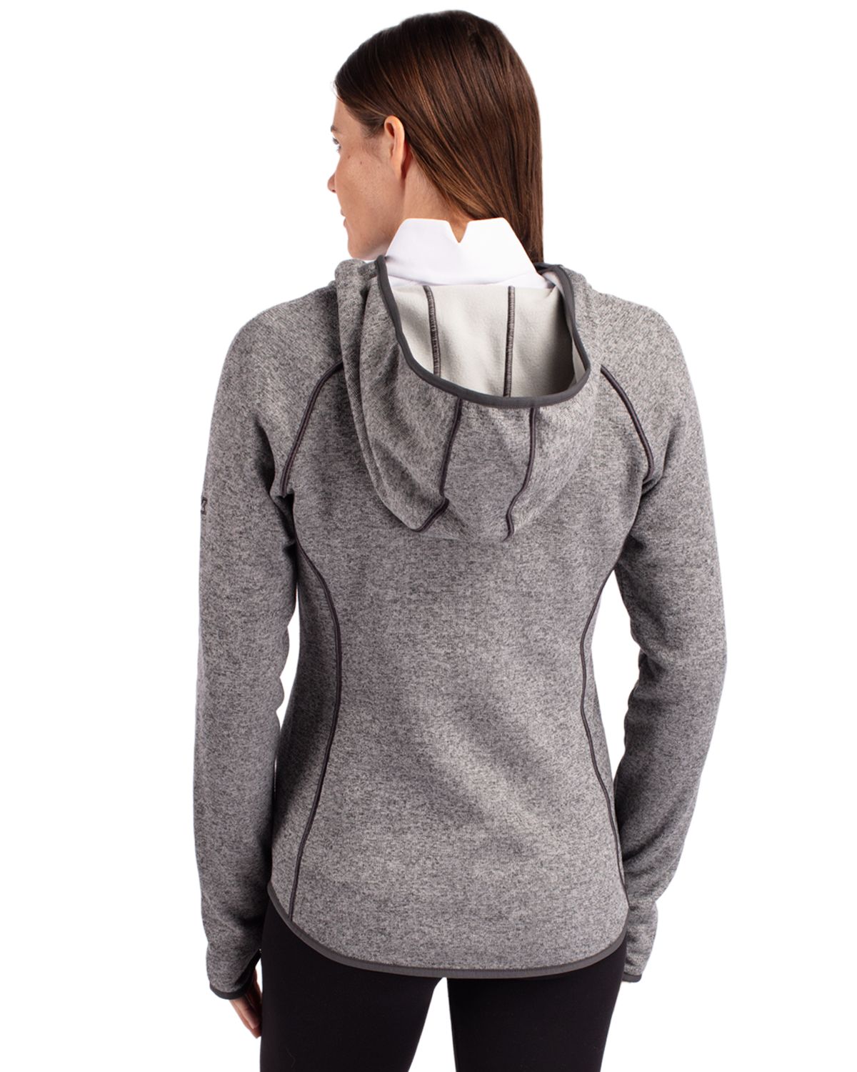 Cutter & Buck Mainsail Sweater-Knit Womens Full Zip Hooded Jacket 58