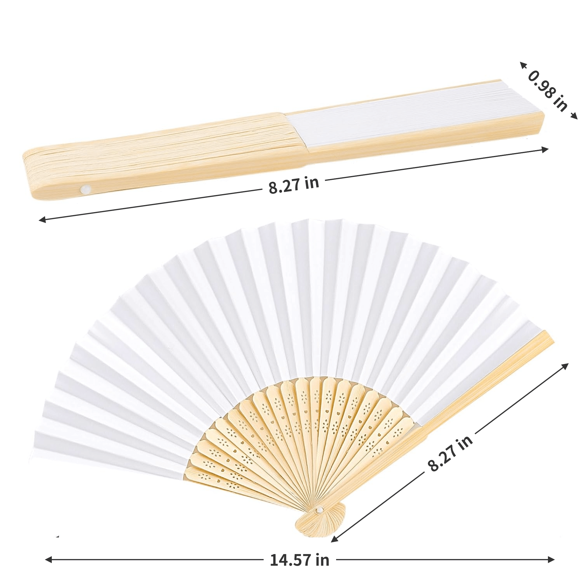 8" Folding Paper Handheld Fan 2