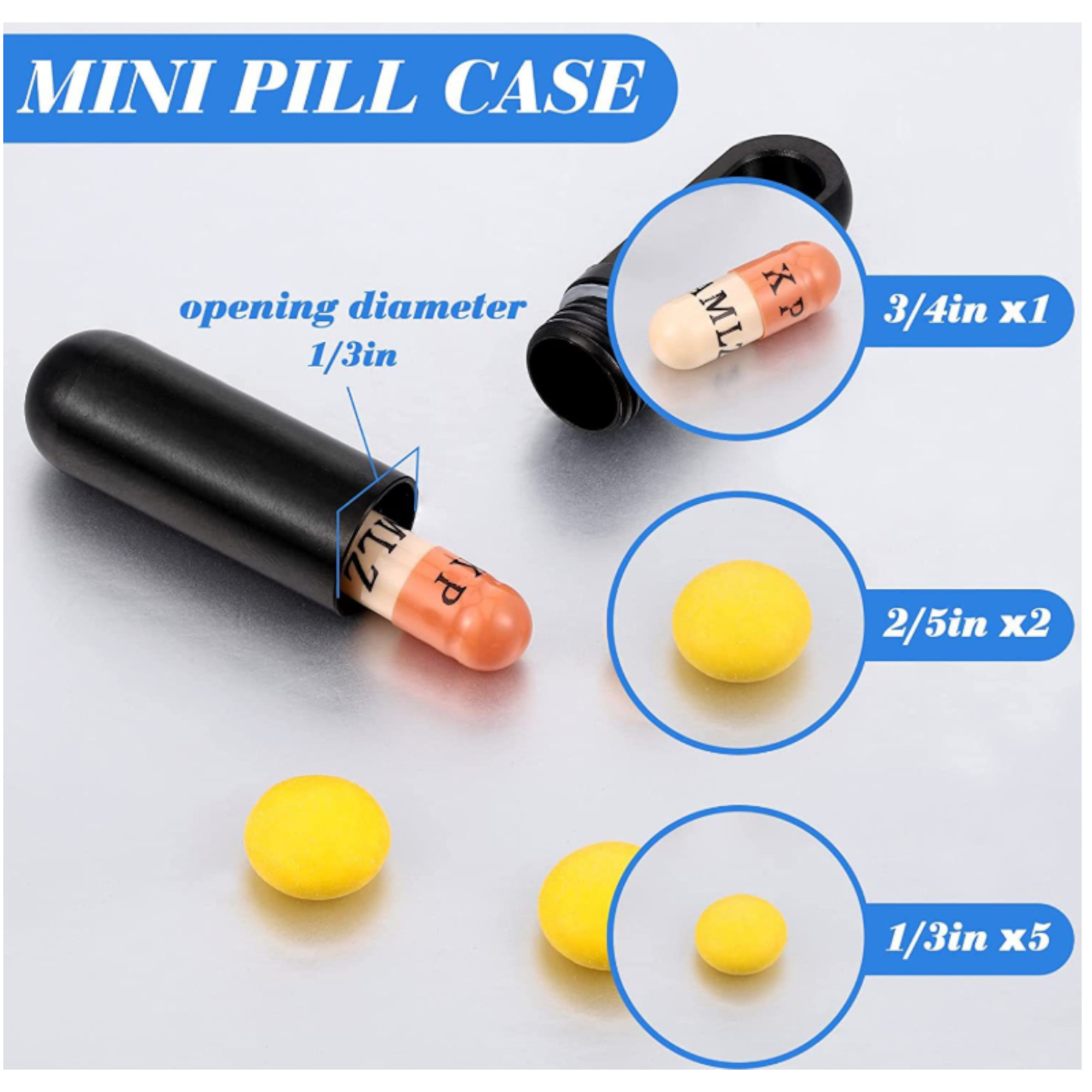 Stainless Steel Pill Case Keychain 3