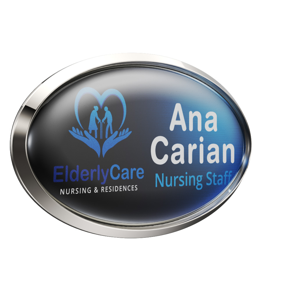Express Vibraprint® 3" x 1-1/2" Oval Name Badge Holder 3