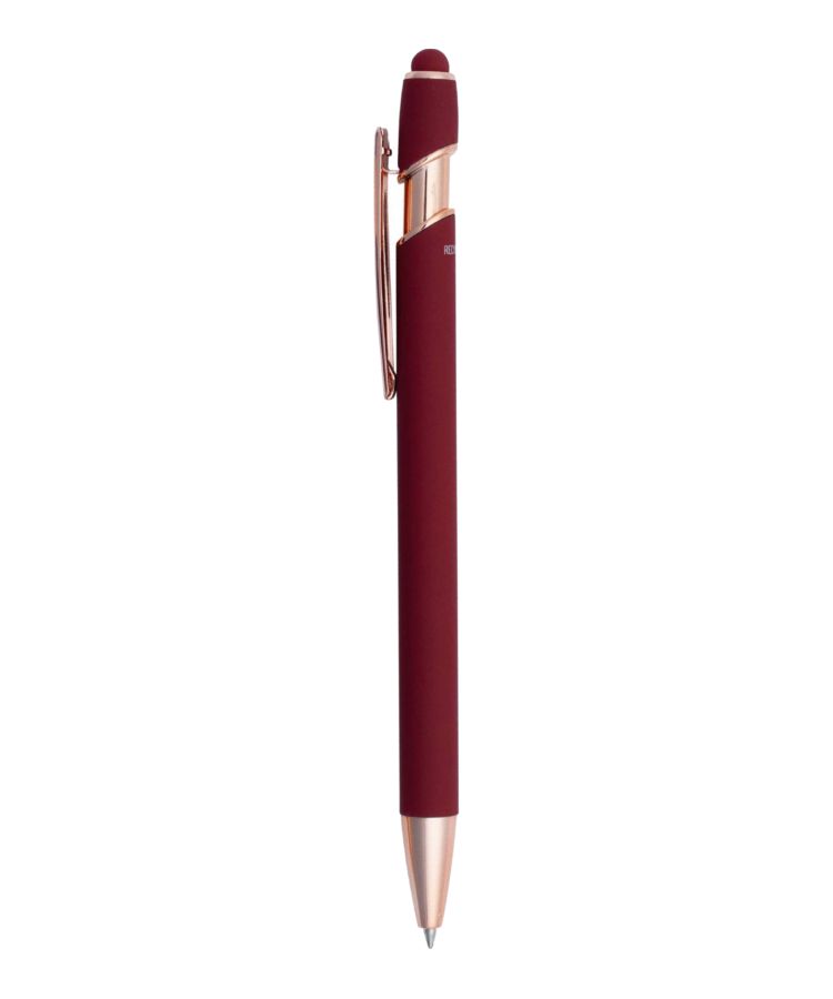 Union Printed - Satin Soft Stylus Gel Click Pen w/ Rose Gold trim 7