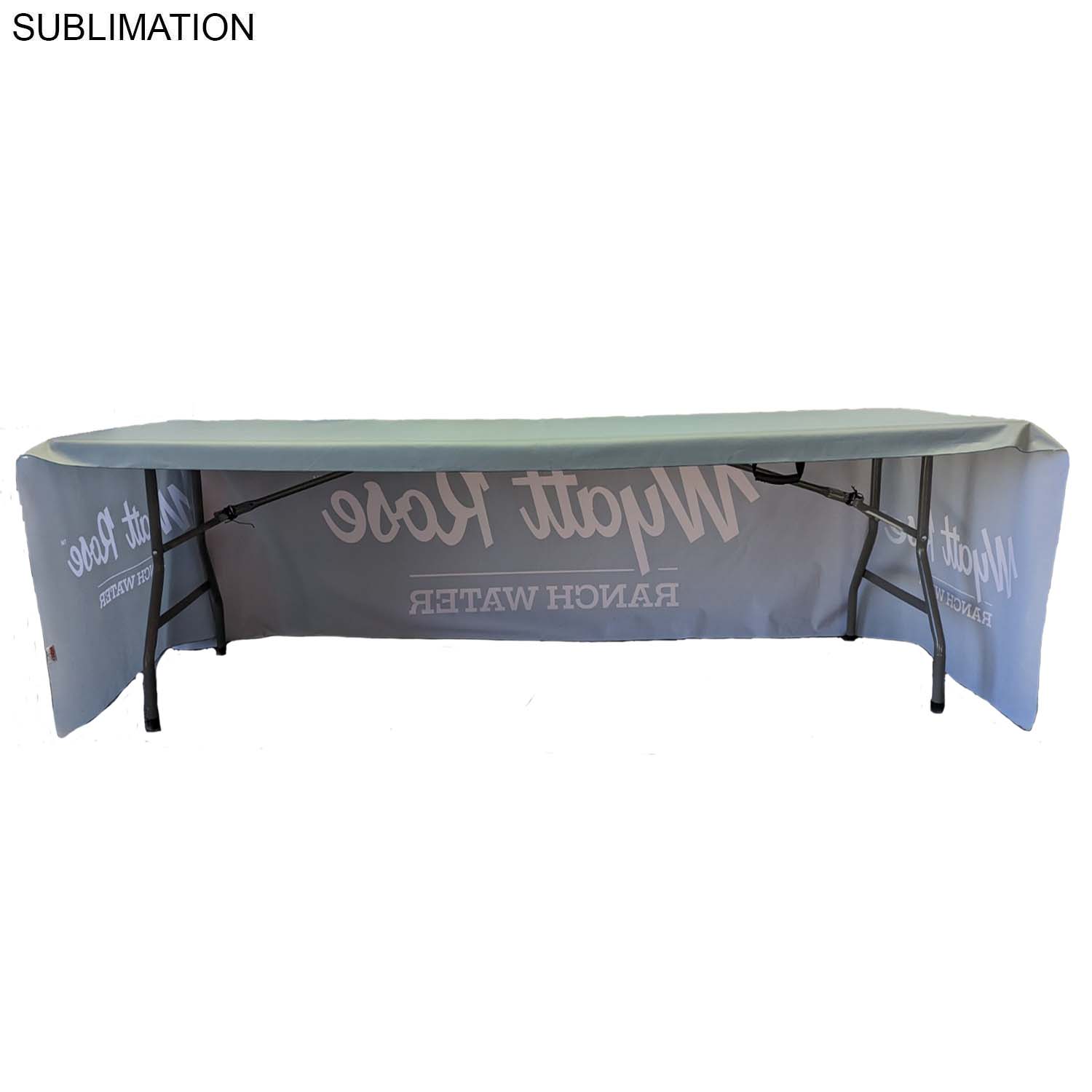 24Hr Express Ship - Sublimated PREMIUM Cloth for 8' Table, Drape Style, Open Back, Rounded corners 11