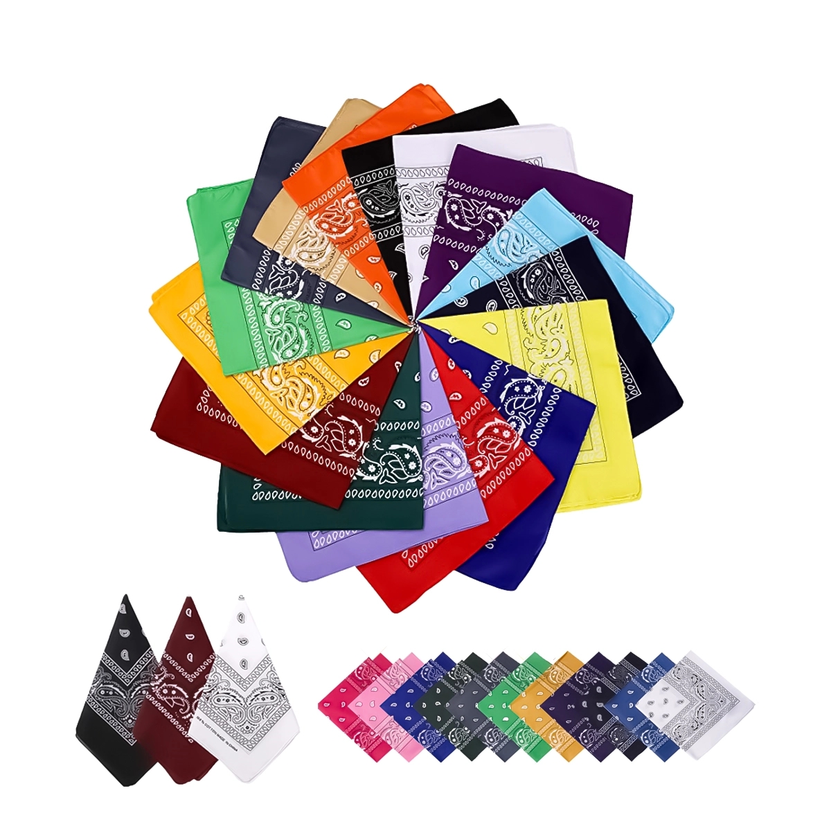 Multi-Purpose Bandanas Paisley Cowboy Polyester Headbands 3