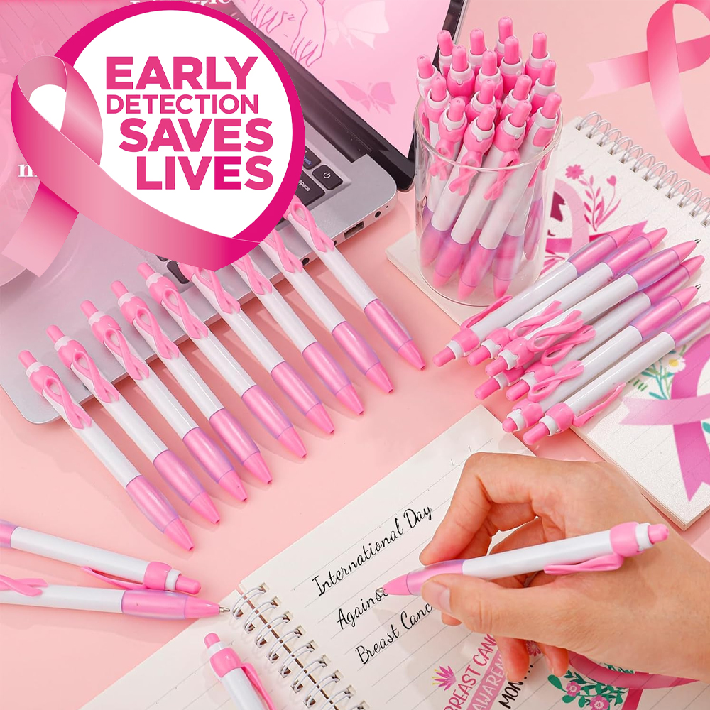 Breast Cancer Pen With Ribbon Clip Ball Pen 13