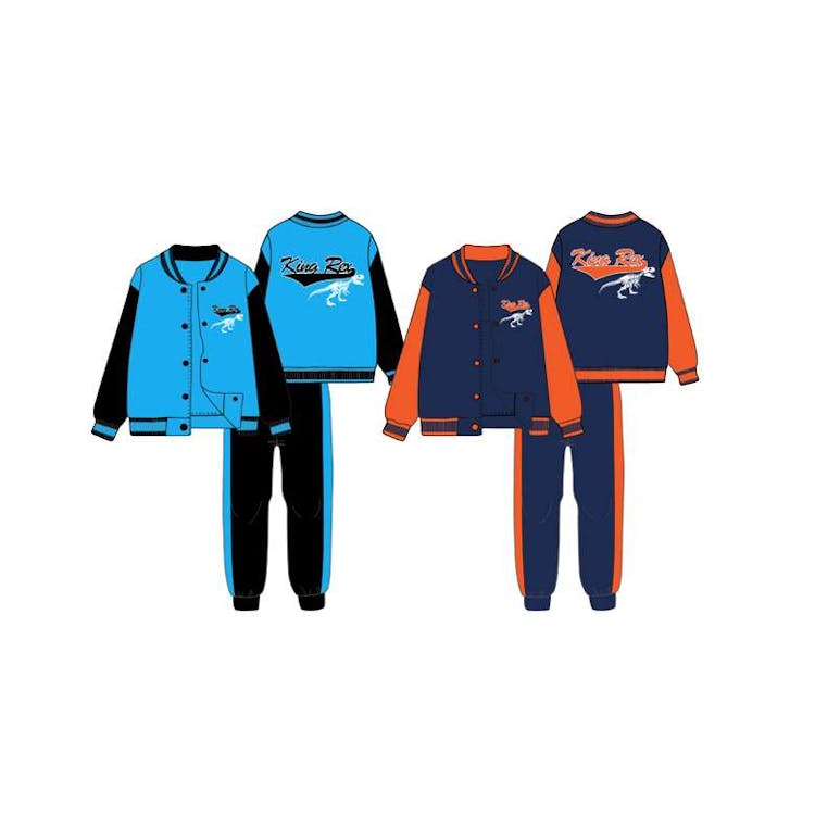 Boys' Fleece Jacket and Pant Set Blue/Orange 12-24m 2