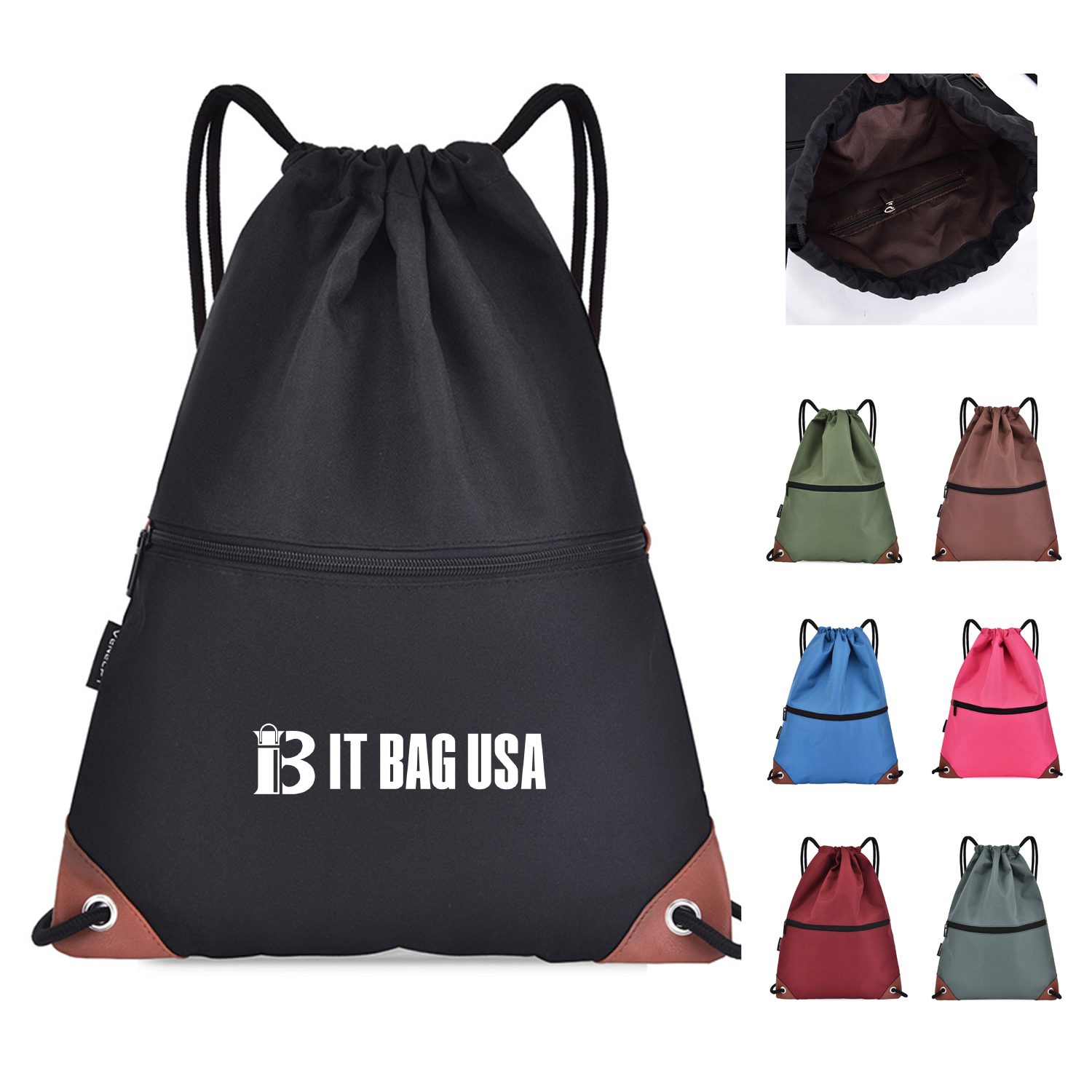 Waterproof Oxford Drawstring Backpack 1