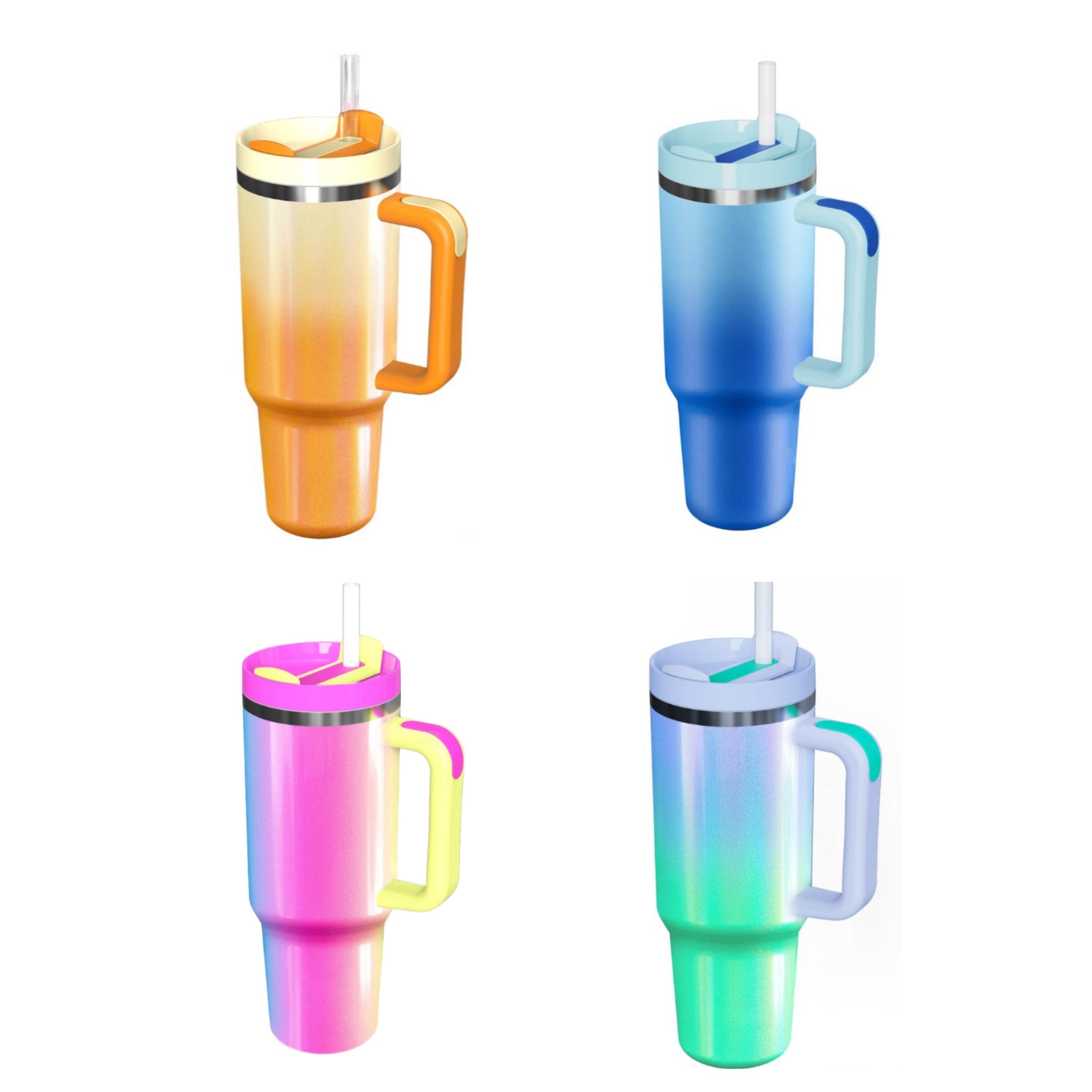 40oz Tumbler with Handle and Straw Lid (direct import) 3