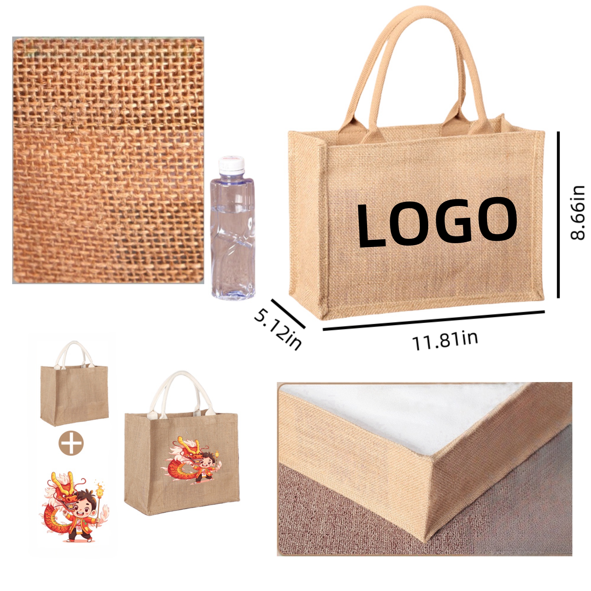 Custom Eco-Friendly Tote Bag, custom tote bag with logo imprint 2
