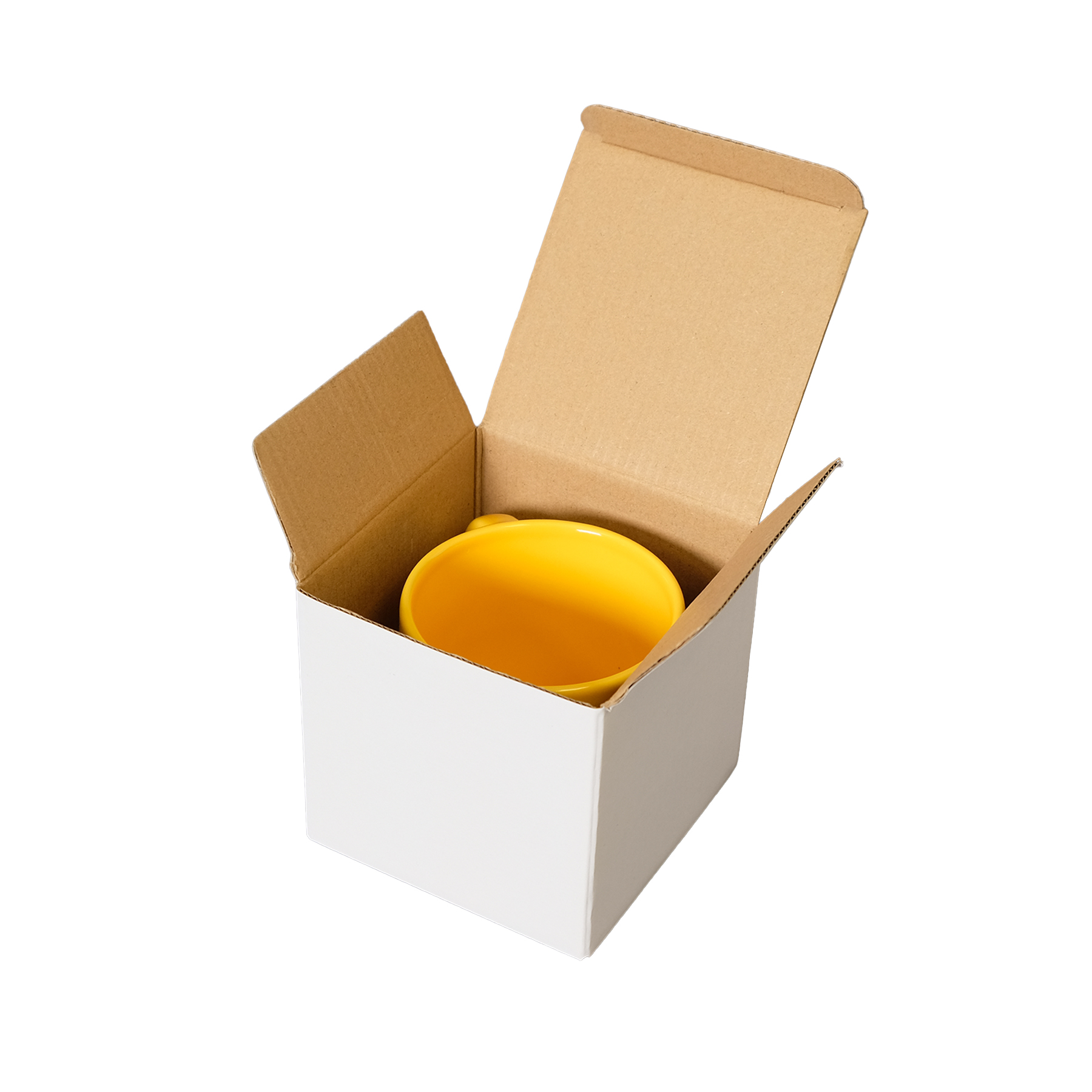 Ceramic Mug Box: 4.25" W x 4.25" H x 4.25" D 5