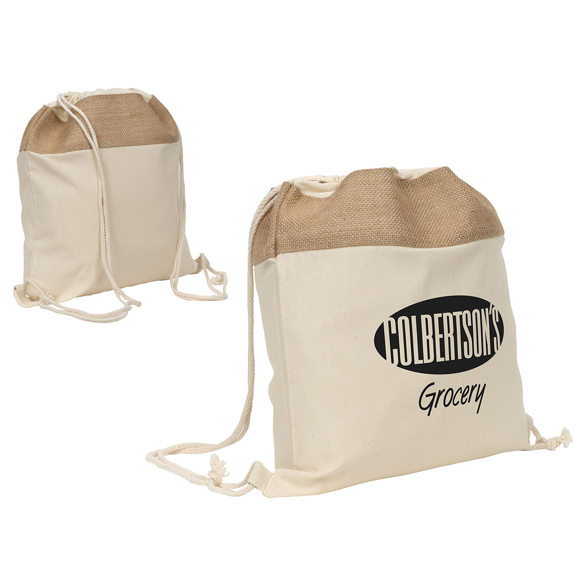 Savanna Jute & Recycled Cotton Drawstring Backpack 8