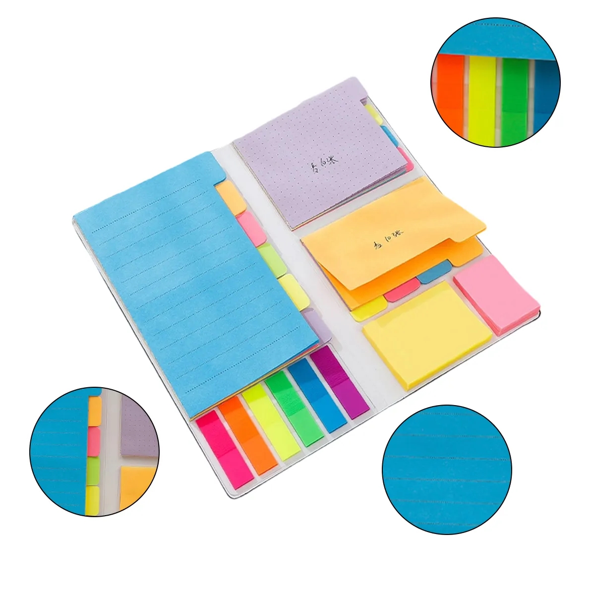 Color-Coded Sticky Notes Set With Tabs 5
