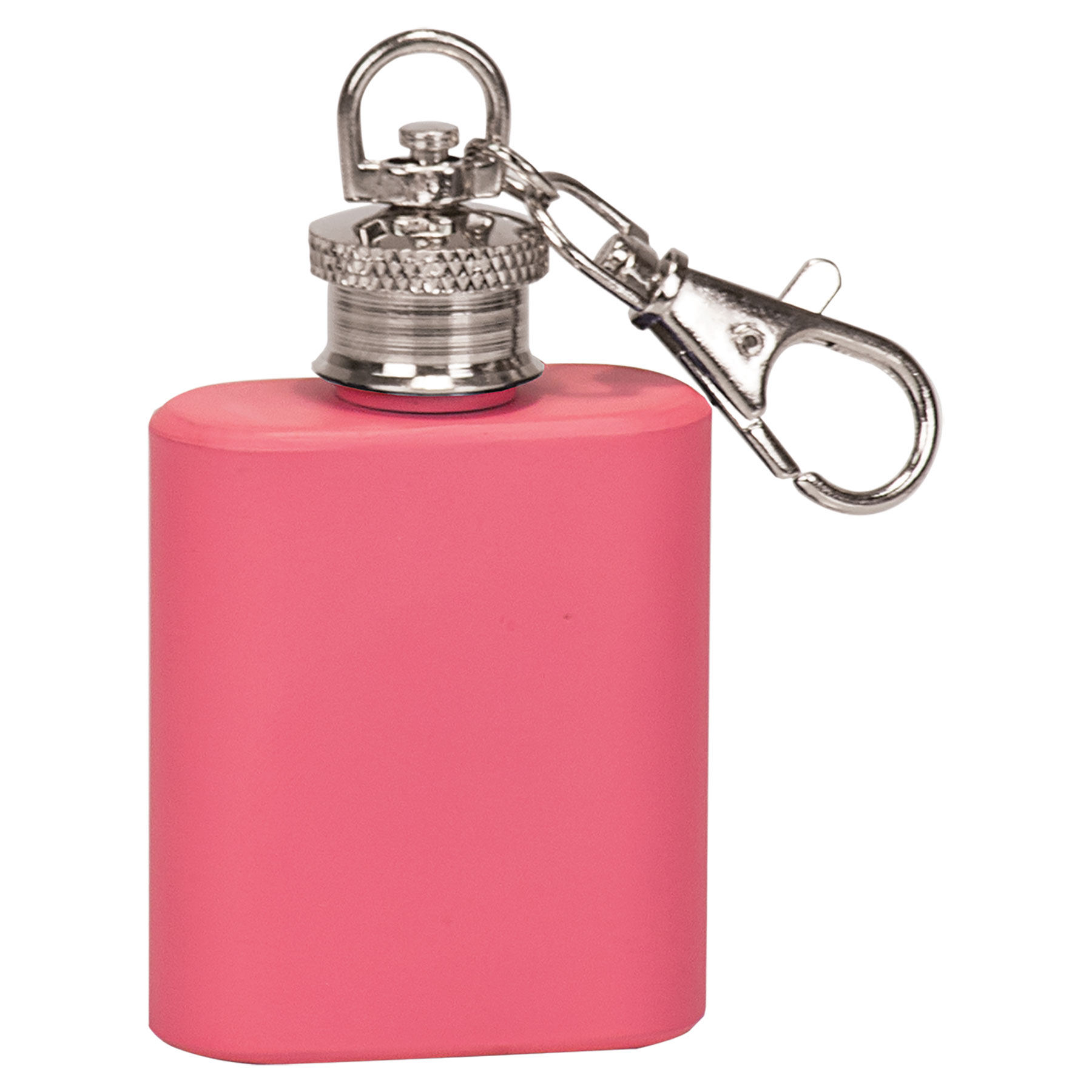 1oz Pink Stainless Steel Flask Keychain 2