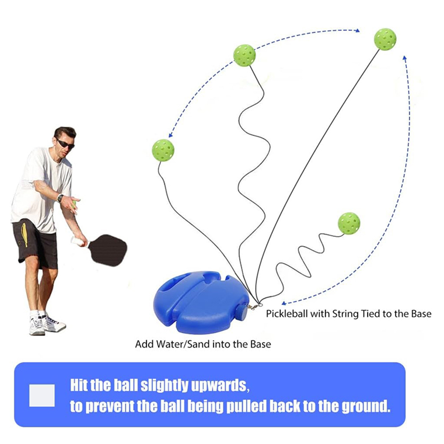 Wooden Pickleball Set w/ Rebound Trainer 8
