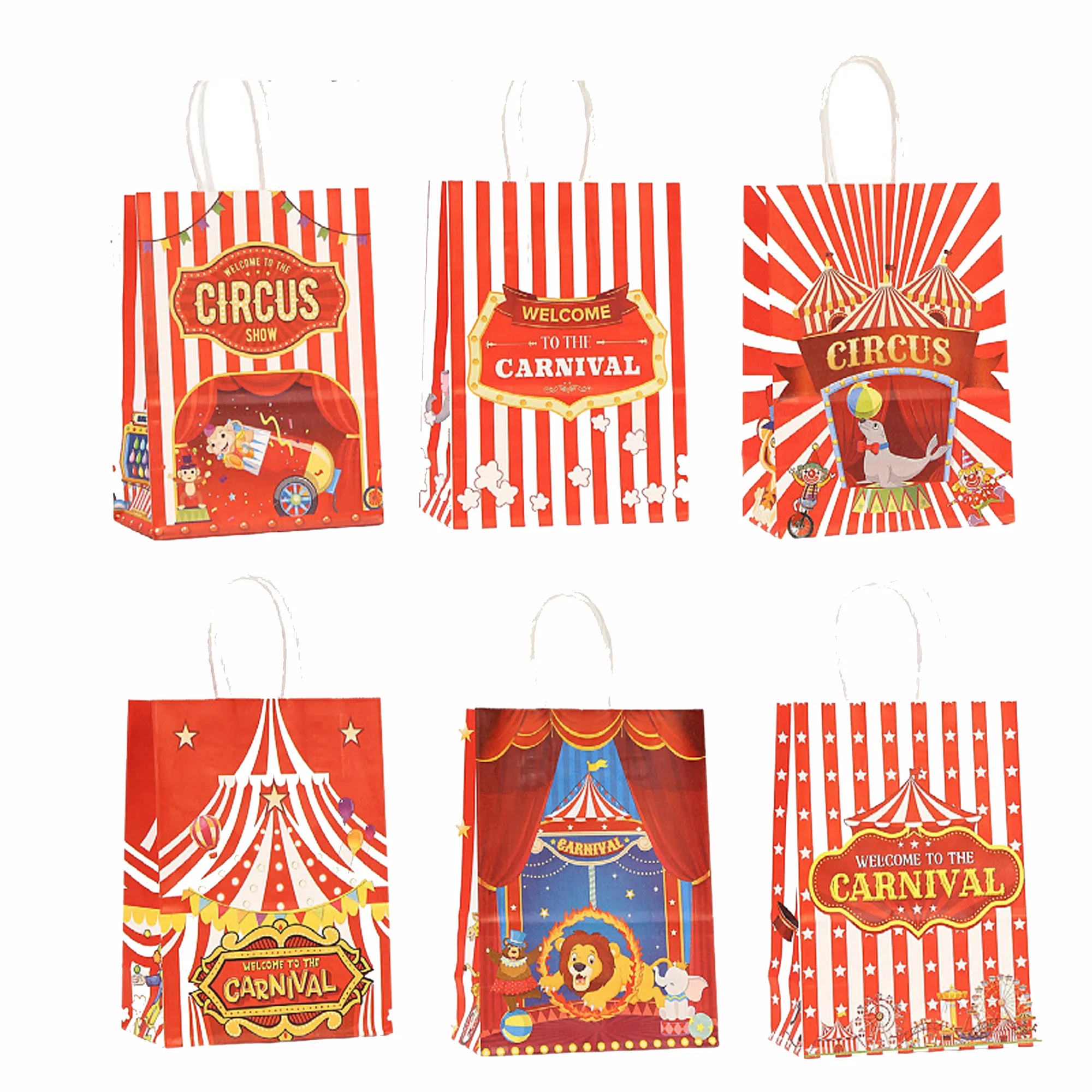 Circus-Themed Kraft Paper Tote Bag 1
