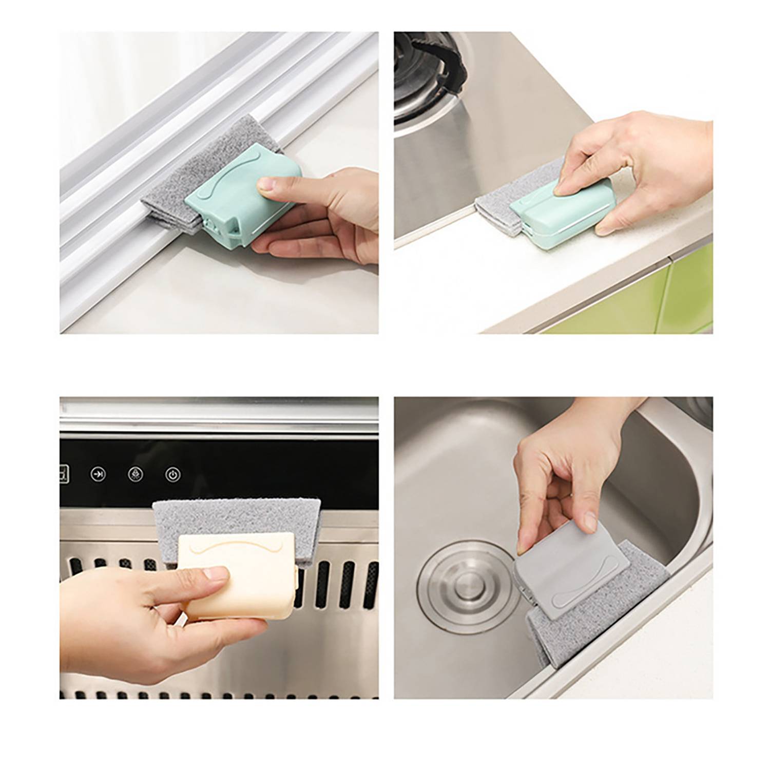 Easy Window Crevice Cleaning W/ Lightweight Plastic Brush 6