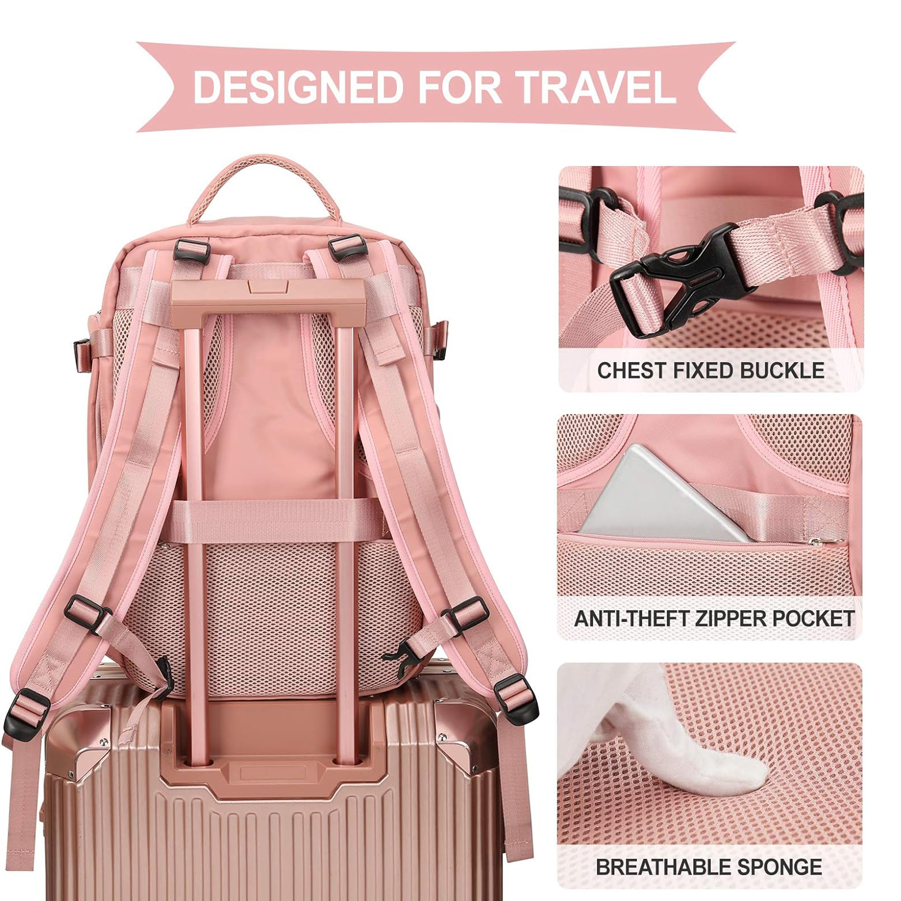 Large Laptop Travel Backpack for Men & Women 6