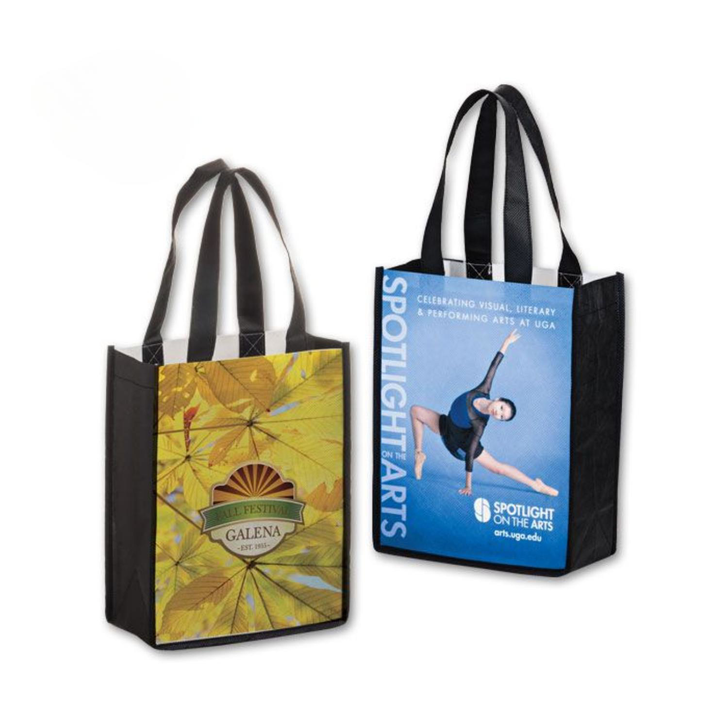 Full Color Sublimated PET Non-Woven Tote Bag w/ Gusset - 2 Sided (8" x 10" x 4") 2