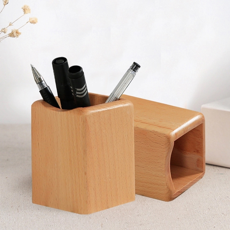 Natural Beech Wood Pen Holder 3