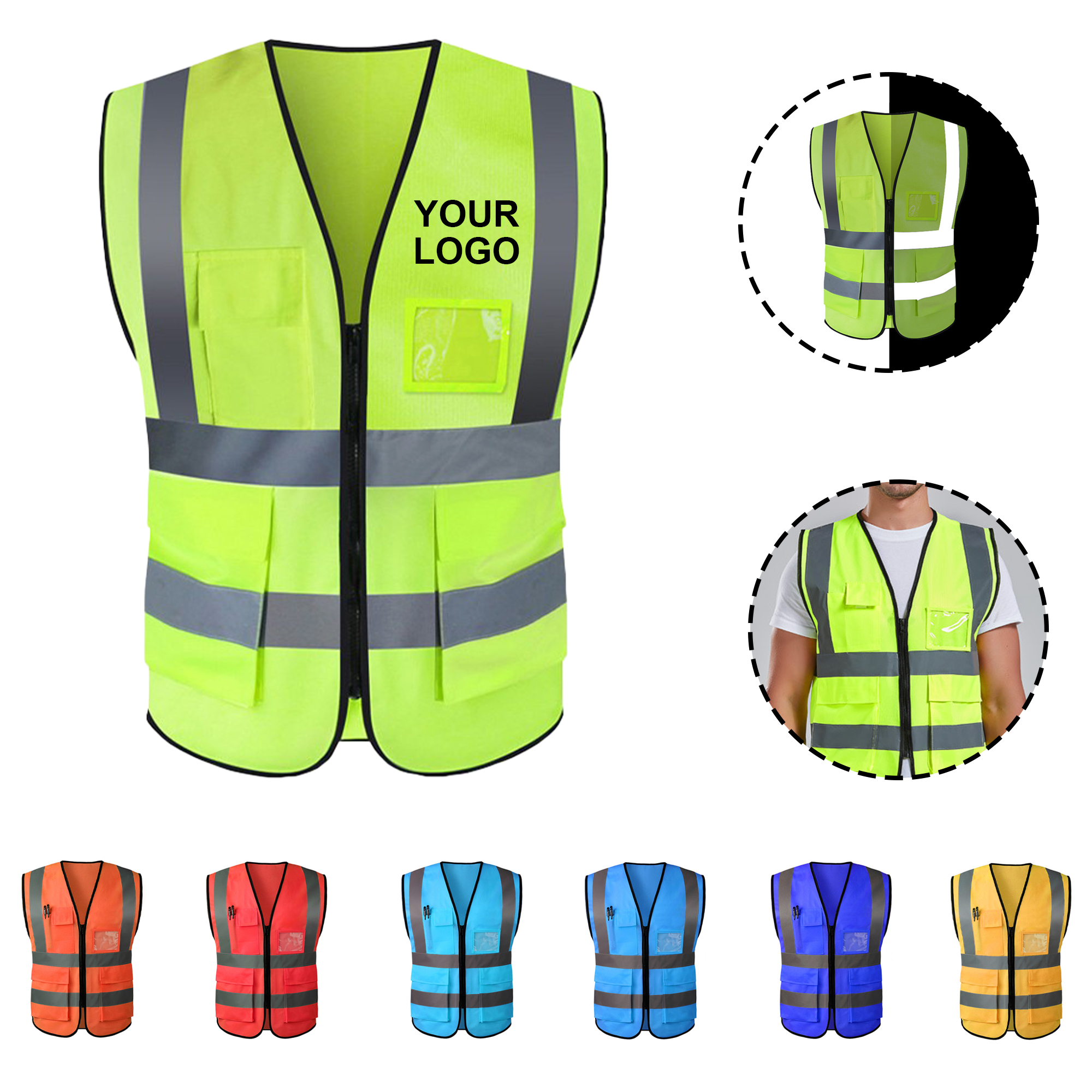 Customized Logo Safety Reflective Vest 4