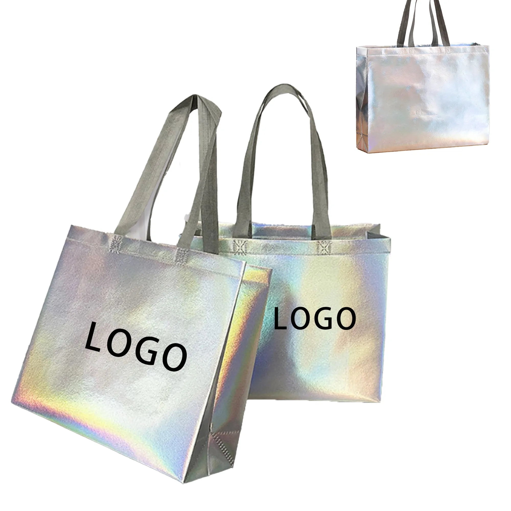 MOQ50 Custom Holographic Non-Woven Tote Bag 1