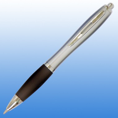 CURVE PLASTIC  PEN SILVER W/ CHROME TRIM 2