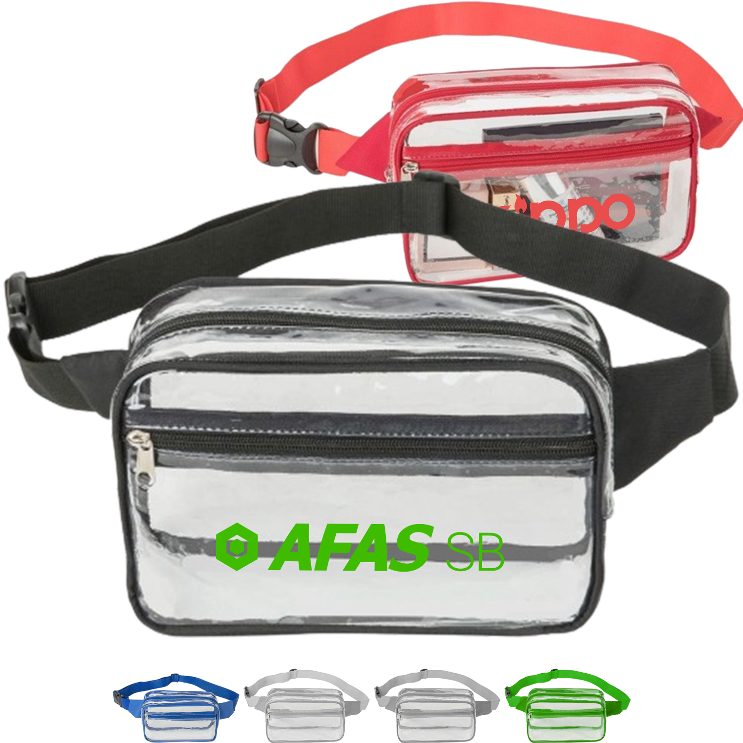 Waist Bag Stadium Approved Clear PVC Transparent Fanny Pack 8