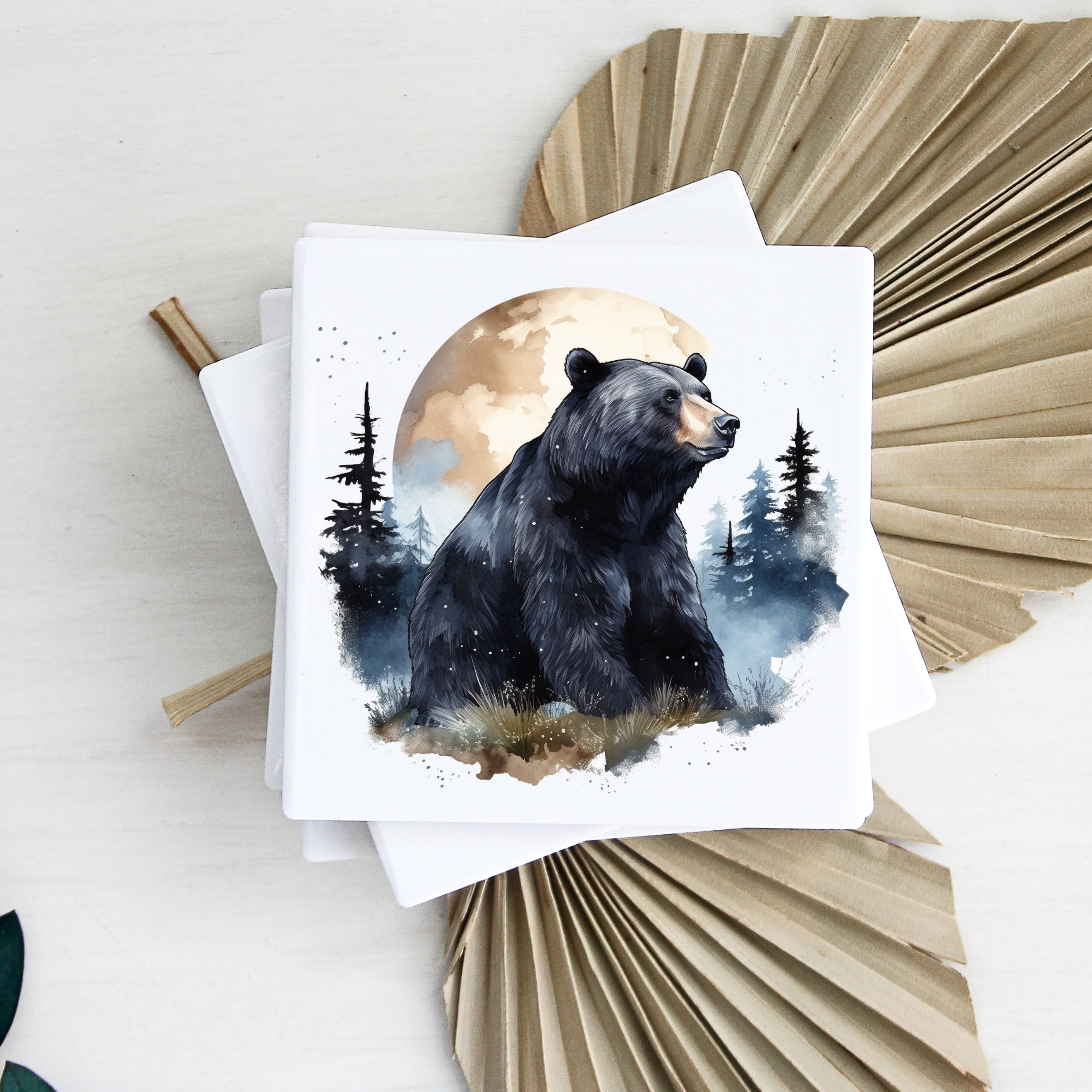 Square Coaster Semi-Gloss White Ceramic 5