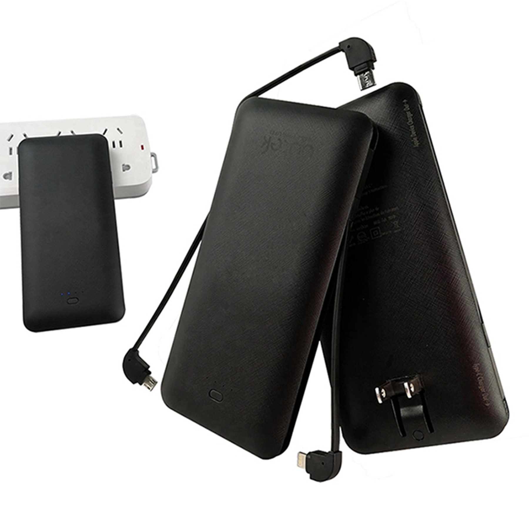 10,000 mAh Power Bank w/ Built-In Cable & Wall Plug 3