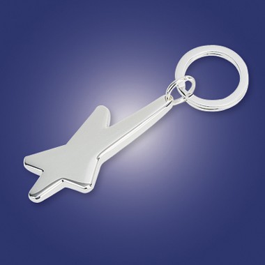 SILVER PLATED SHOOTING STAR KEYRING 1