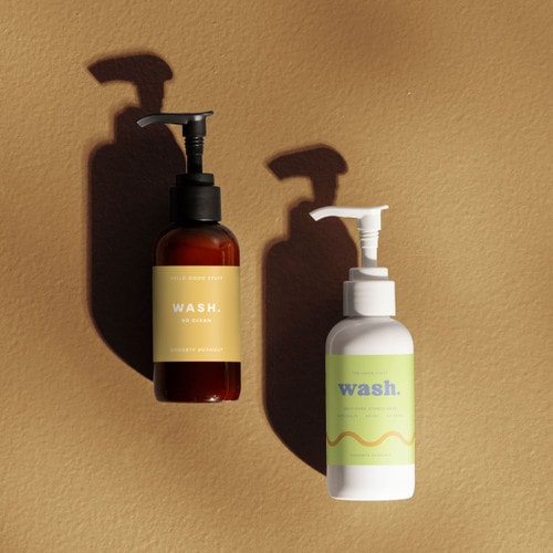 4 OZ WASH WITH PUMP CAP - 4CP LABEL