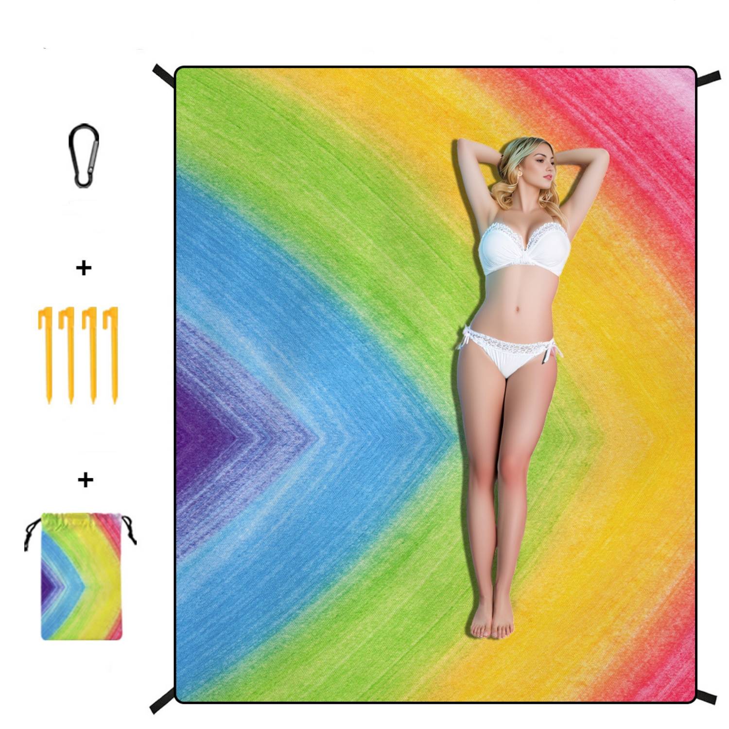 Microfber Sand Free Bohemian Beach Blanket Mat 5