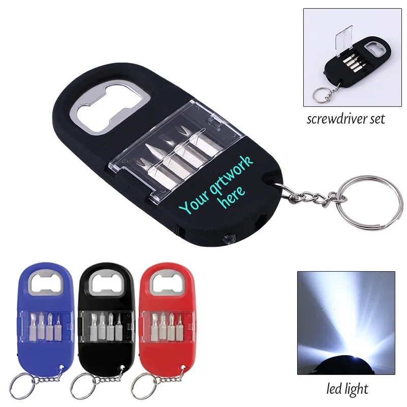 Screwdriver Set With Light And Opener Keychain 1