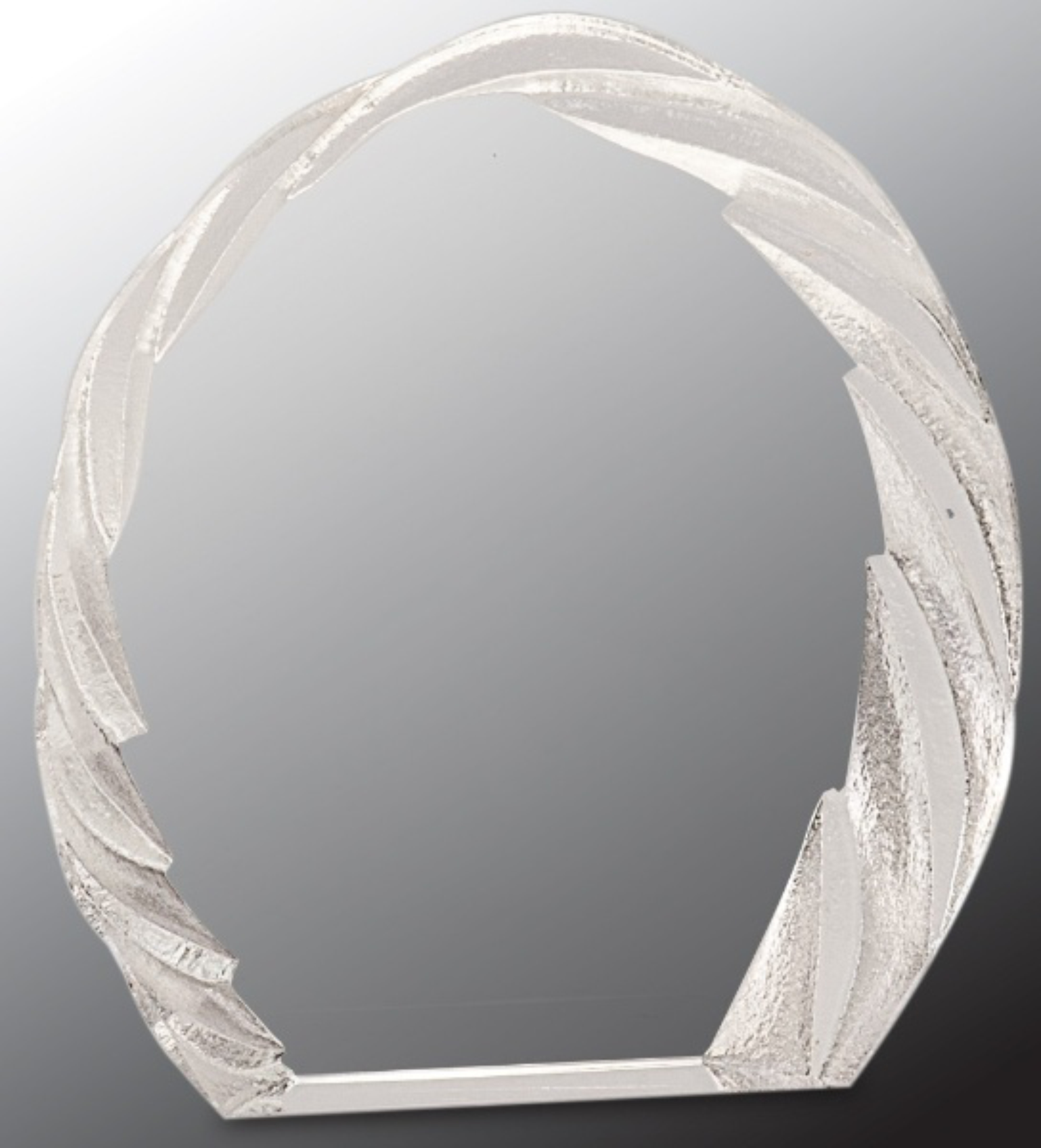 6" Oval Crystal Award with Decorative Edge 3
