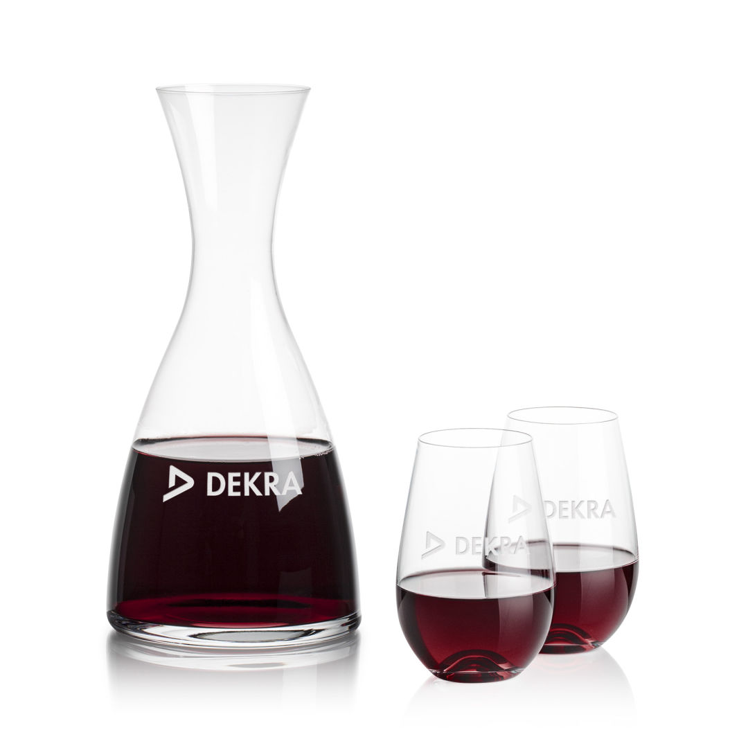 Barham Carafe & Boston Stemless Wine 2