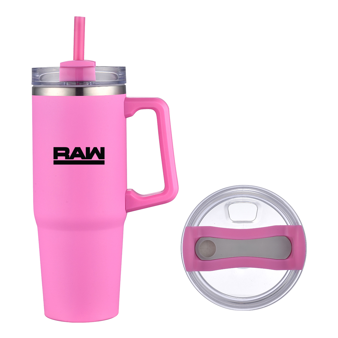 ArticFire 30oz Double-Wall Stainless Steel Tumbler with Handle and Straw 18