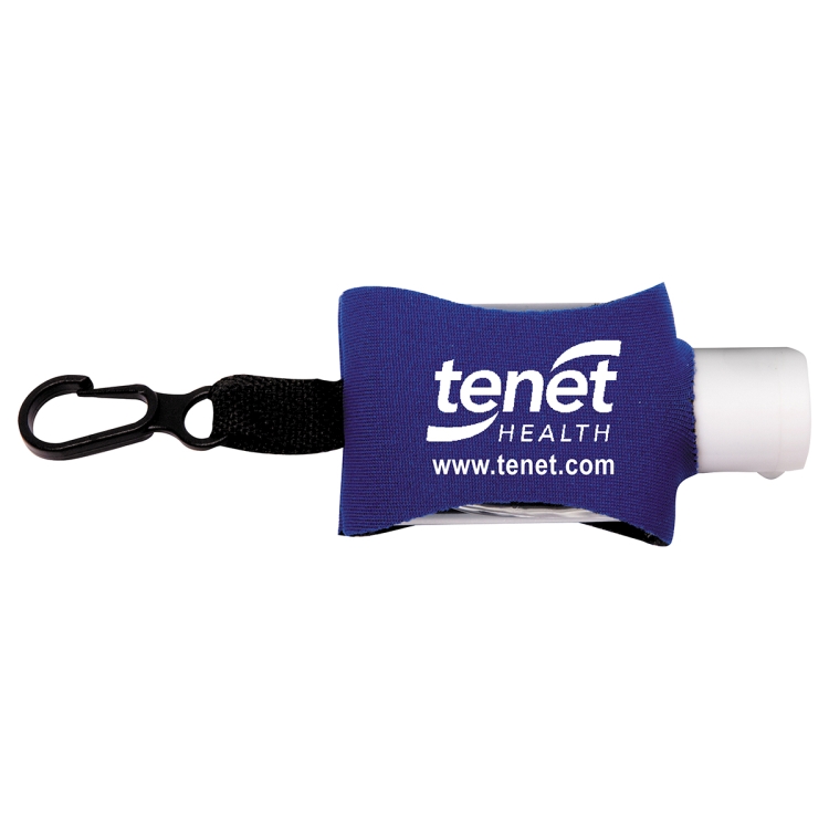 "SanPal Sleeve" .5 oz Hand Sanitizer Antibacterial Gel in Clip-On Neoprene Sleeve Cover 13