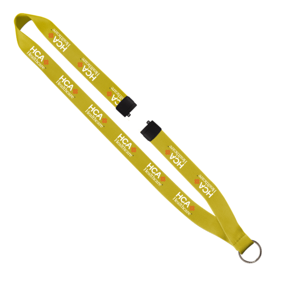 3/4" Polyester Lanyard with Sewn Silver Metal Split-Ring 34