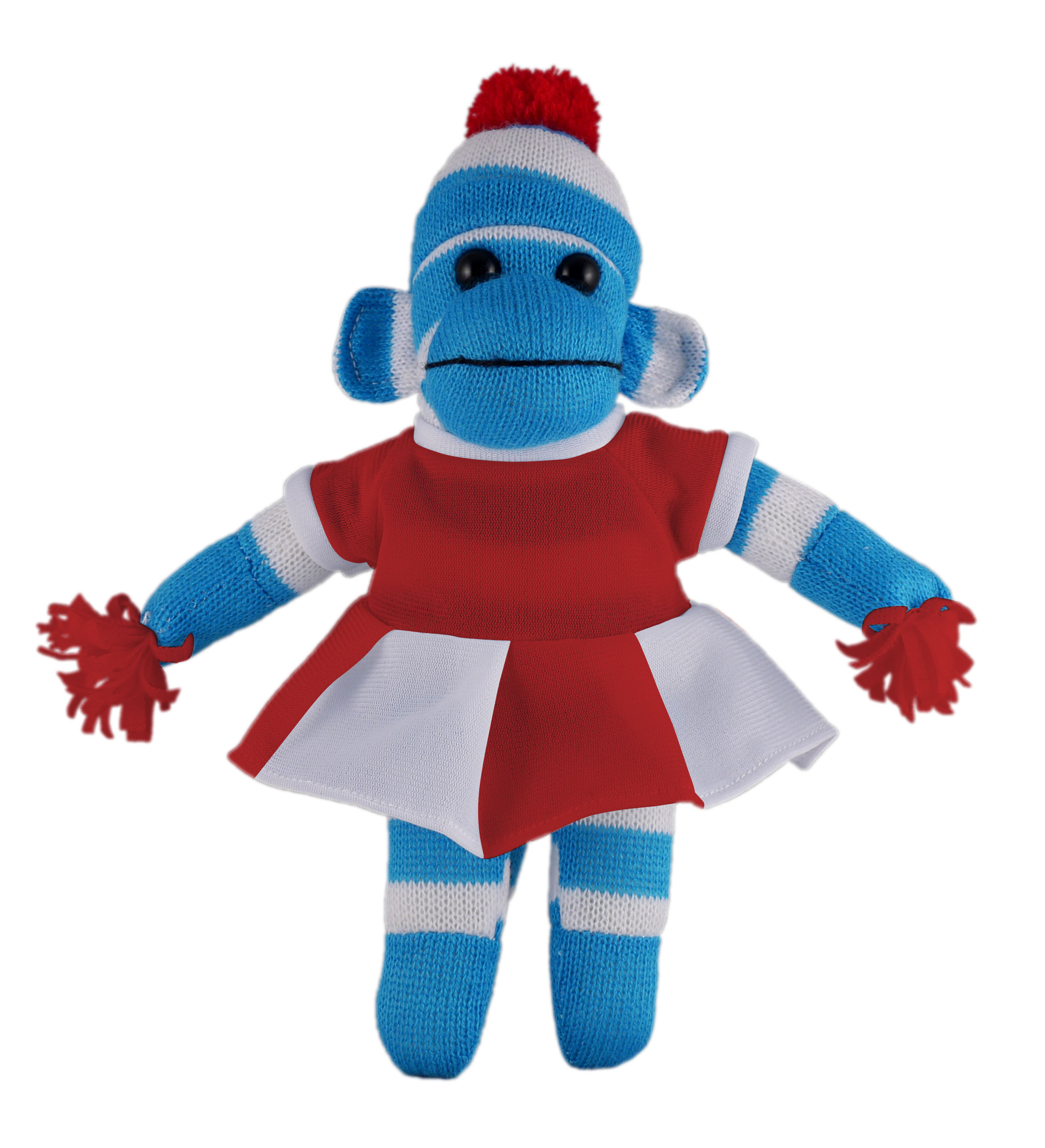 Blue Sock Monkey (Plush) with Cheerleader Outfit 4