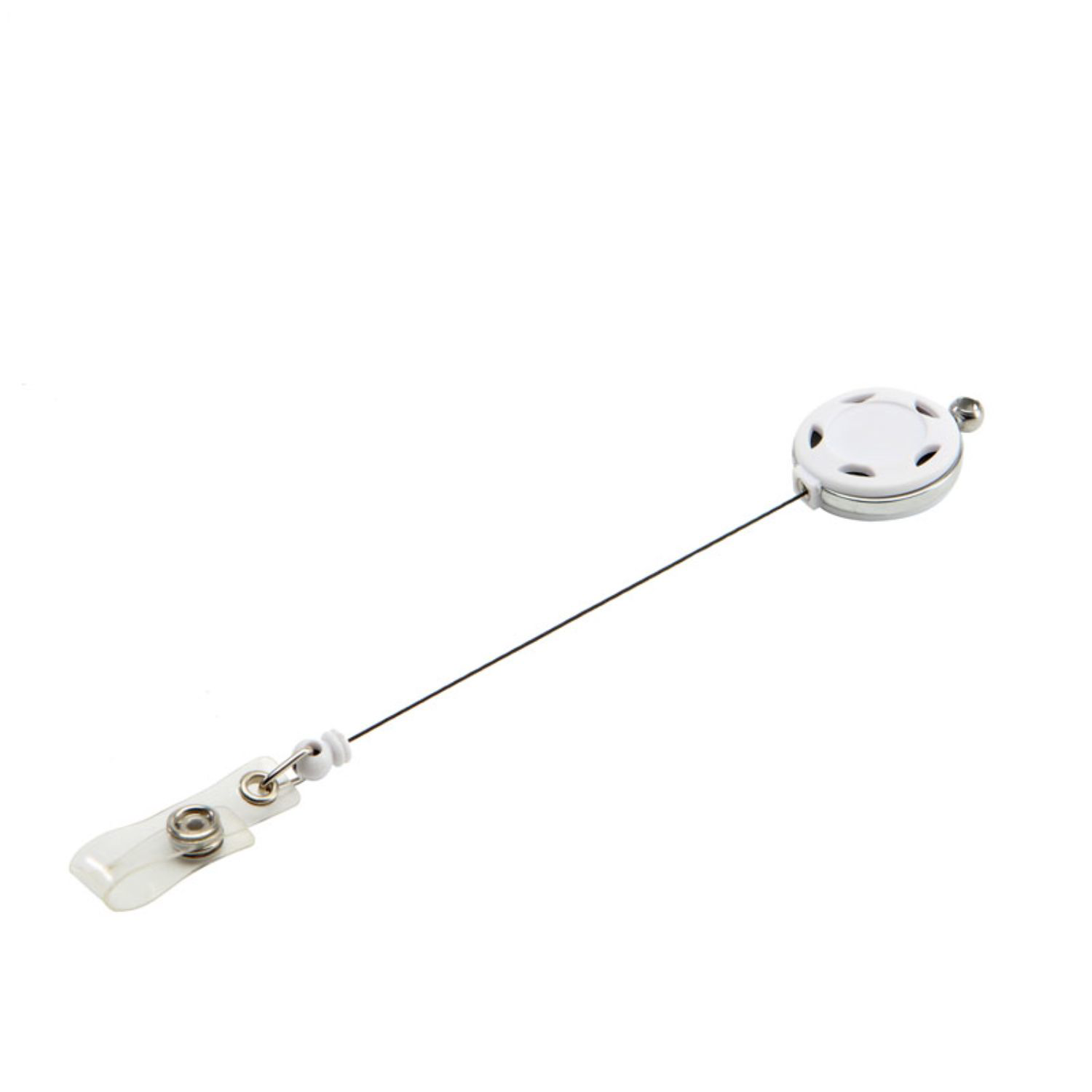 Silver Metal Frame Round Badge Reel Holder w/ Belt clip 1