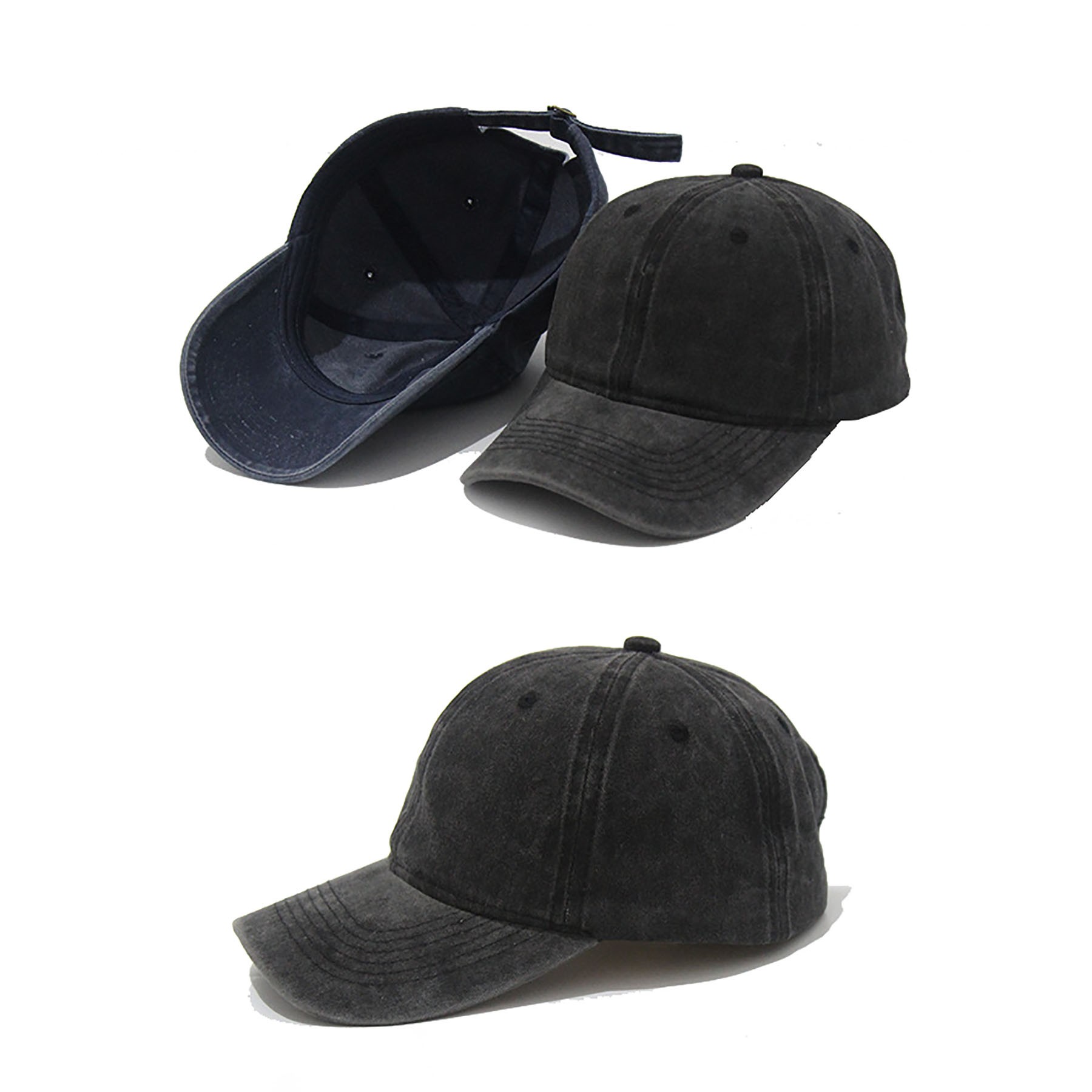 Vintage Washed Denim Baseball Cap For Men And Women 2
