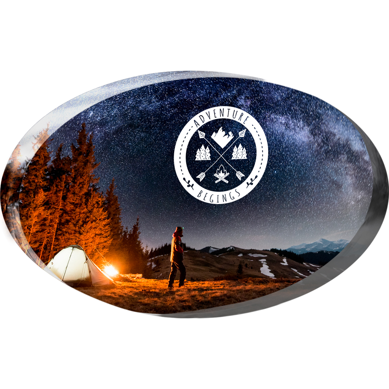 Clear Oval Paper Weight (4"x2 1/2"x 3/4") Full Colour PhotoImage