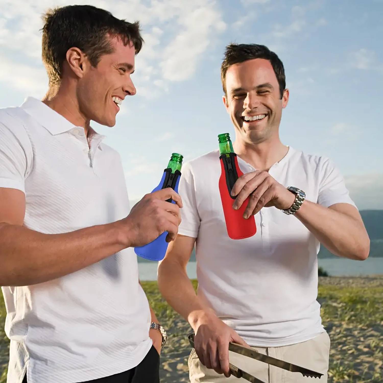 12oz Insulated Beer Bottle Sleeve with Zipper 10